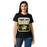 Lady wearing Tomball West High School Tigers Women's Black SoftStyle T-shirt 001