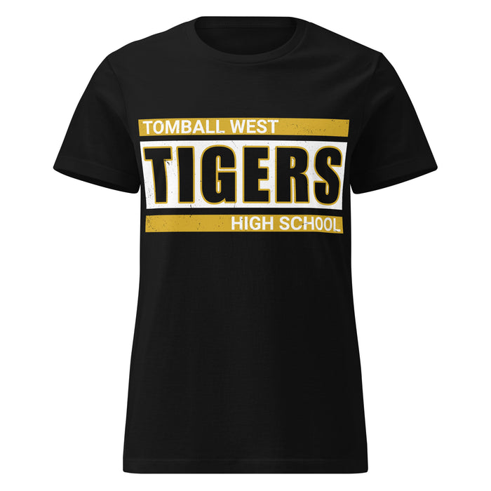 Tomball West High School Tigers Women's Black SoftStyle T-shirt 098