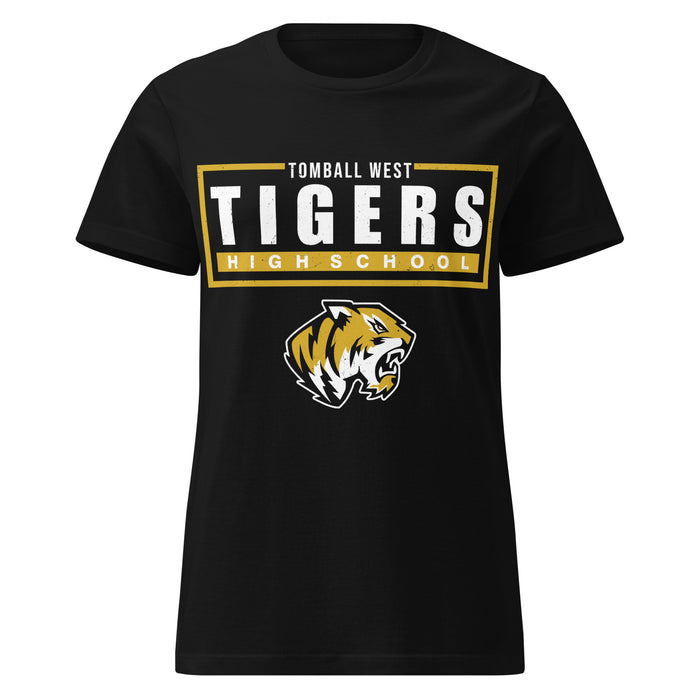 Tomball West High School Tigers Women's Black SoftStyle T-shirt 049