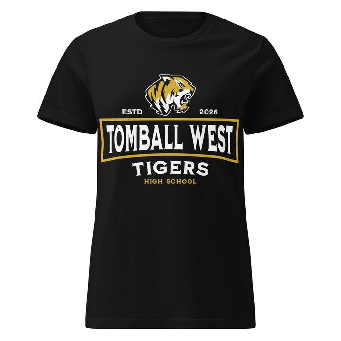 Tomball West High School Tigers Women's Black SoftStyle T-shirt 202