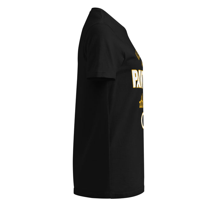 Side view of Klein Oak High School Panthers Women's Black SoftStyle T-shirt 034