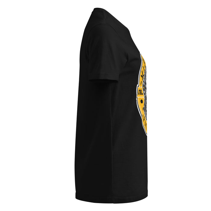 Side view of Klein Oak High School Panthers Women's Black SoftStyle T-shirt 224