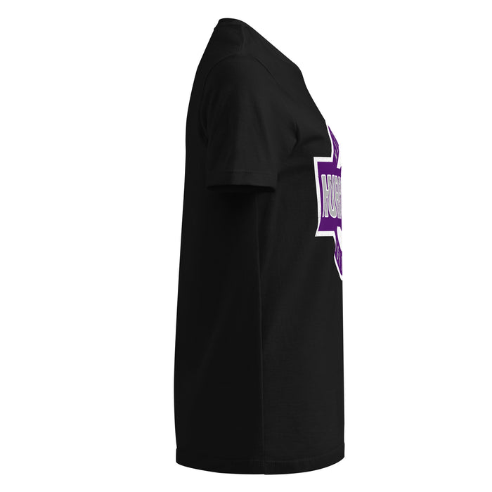 Side view of Klein Cain High School Hurricanes Women's Black SoftStyle T-shirt 011