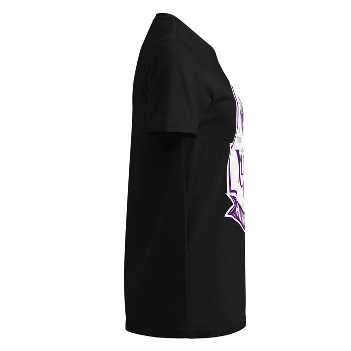 Side view of Klein Cain High School Hurricanes Women's Black SoftStyle T-shirt 219