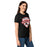 Side view of North Shore High School Mustangs Women's Black SoftStyle T-shirt 221