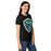 Side view of Reagan High School Rattlers Women's Black SoftStyle T-shirt 225