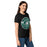 Side view of Reagan High School Rattlers Women's Black SoftStyle T-shirt 239
