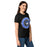 Lady wearing Taylor High School Mustangs Women's Black SoftStyle T-shirt 224