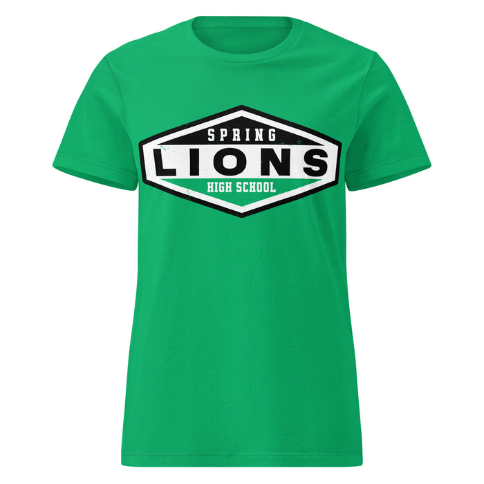 Spring High School Lions Women's Irish Green SoftStyle T-shirt 009