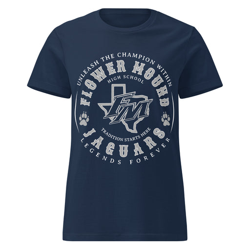 Flower Mound High School Jaguars Women's Navy Blue SoftStyle T-shirt 214