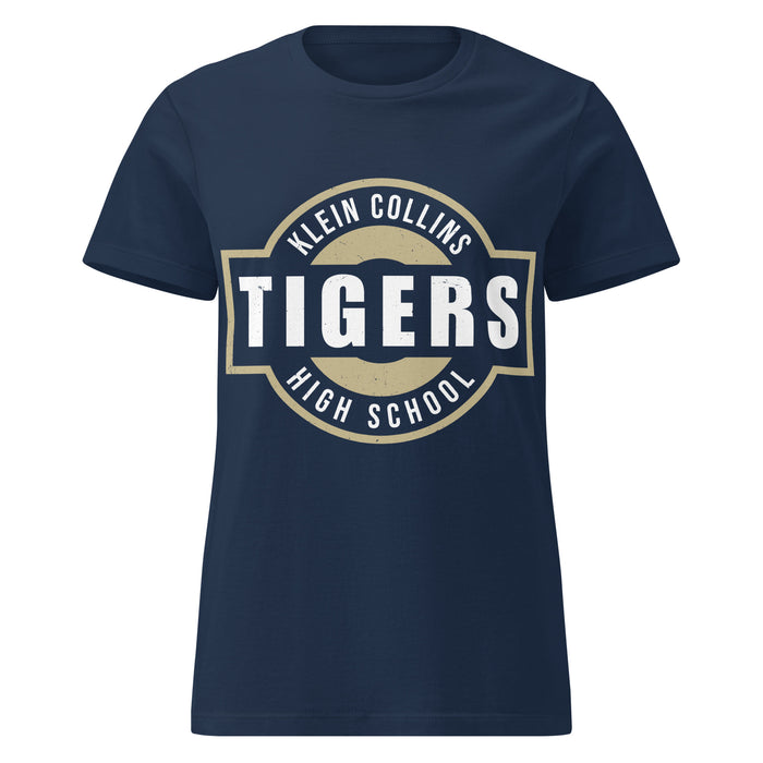 Klein Collins High School Tigers Women's Navy Blue SoftStyle T-shirt 011