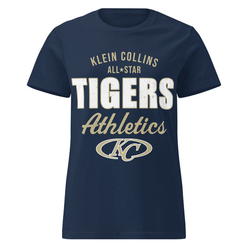 Klein Collins High School Tigers Women's Navy Blue SoftStyle T-shirt 034