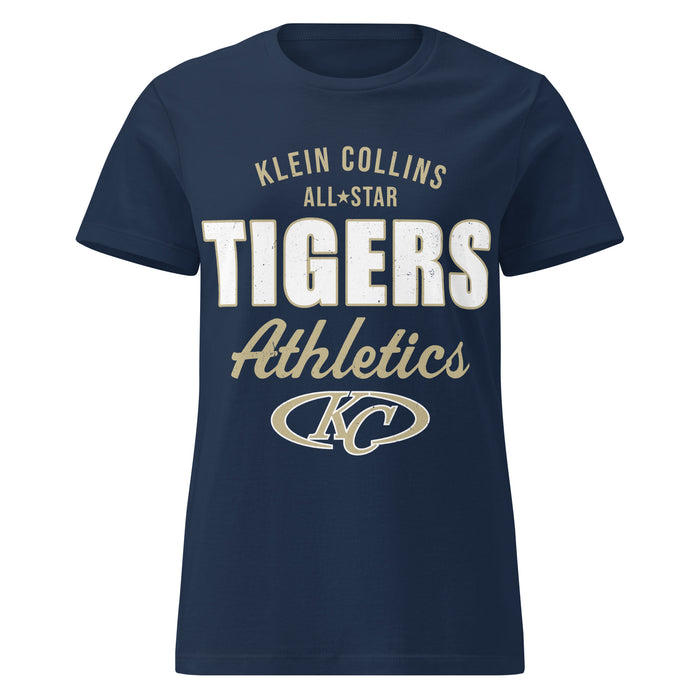 Klein Collins High School Tigers Women's Navy Blue SoftStyle T-shirt 034
