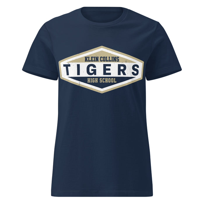 Klein Collins High School Tigers Women's Navy Blue SoftStyle T-shirt 009