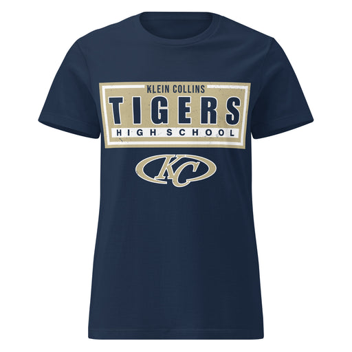 Klein Collins High School Tigers Women's Navy Blue SoftStyle T-shirt 049