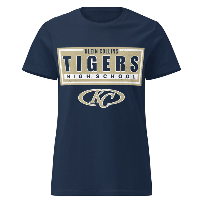 Klein Collins High School Tigers Women's Navy Blue SoftStyle T-shirt 049
