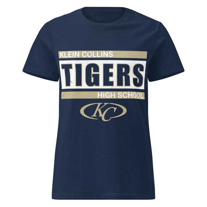 Klein Collins High School Tigers Women's Navy Blue SoftStyle T-shirt 098