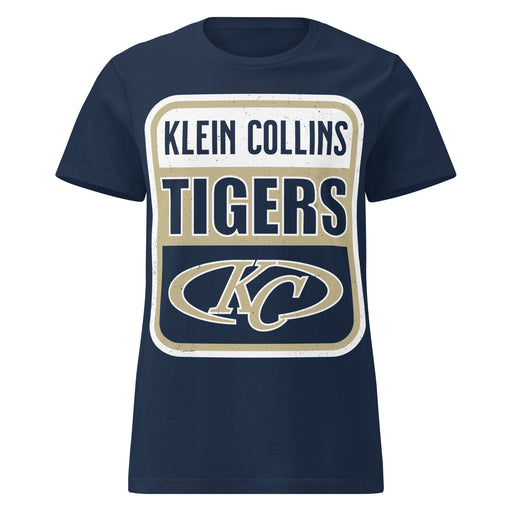 Klein Collins High School Tigers Women's Navy Blue SoftStyle T-shirt 001