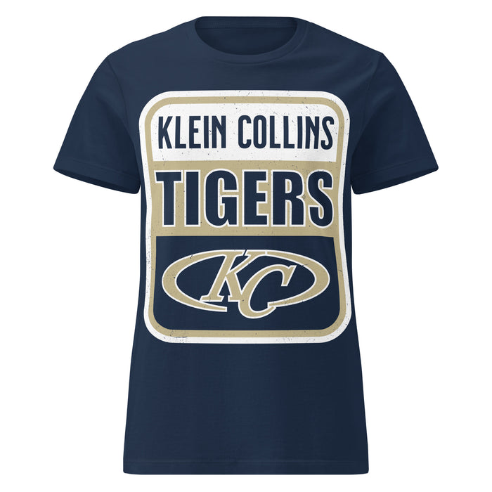 Klein Collins High School Tigers Women's Navy Blue SoftStyle T-shirt 001