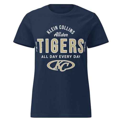 Klein Collins High School Tigers Women's Navy Blue SoftStyle T-shirt 040