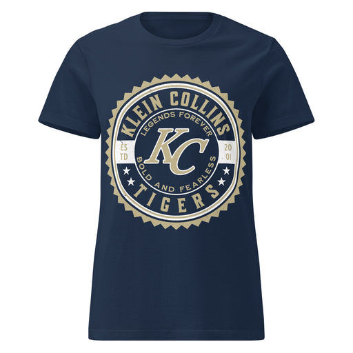 Klein Collins High School Tigers Women's Navy Blue SoftStyle T-shirt 203