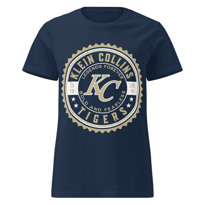 Klein Collins High School Tigers Women's Navy Blue SoftStyle T-shirt 203