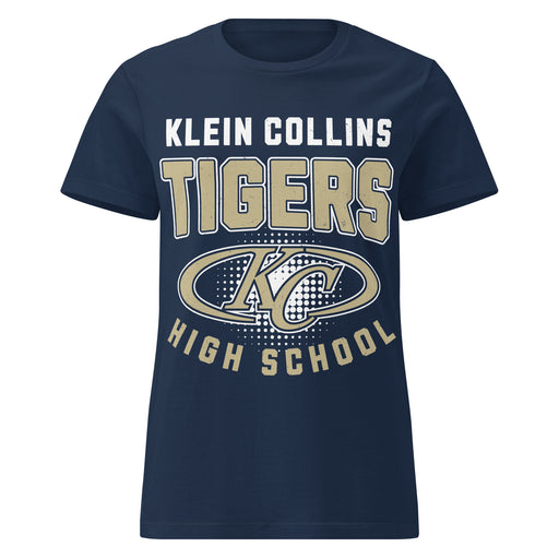 Klein Collins High School Tigers Women's Navy Blue SoftStyle T-shirt 204
