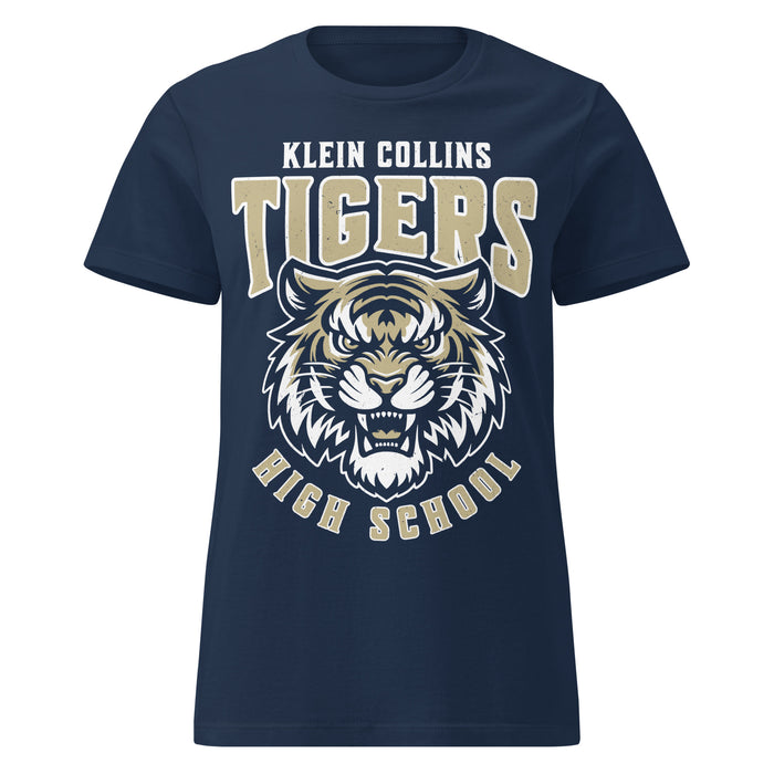 Klein Collins High School Tigers Women's Navy Blue SoftStyle T-shirt 213