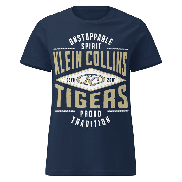 Klein Collins High School Tigers Women's Navy Blue SoftStyle T-shirt 210