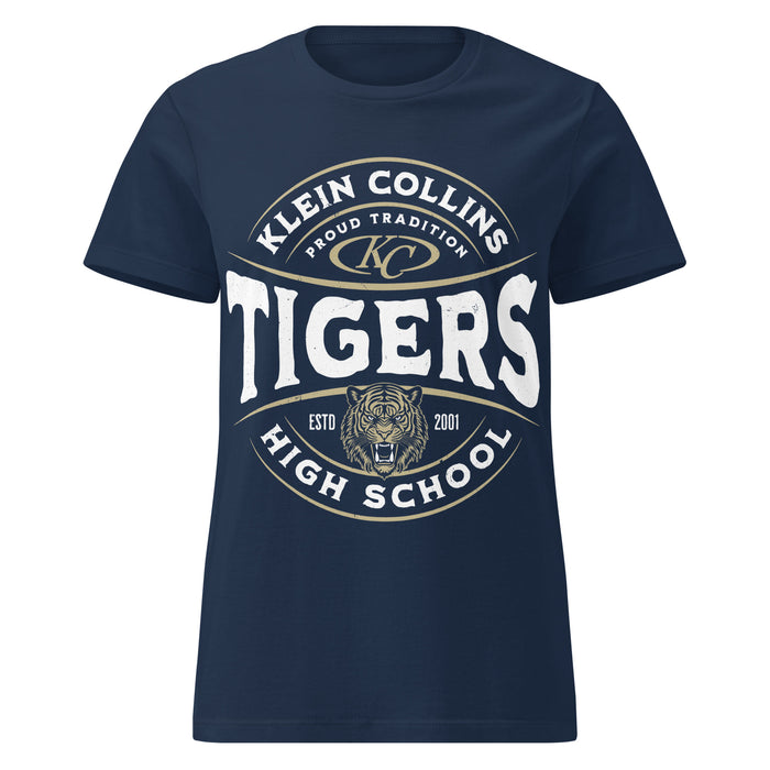 Klein Collins High School Tigers Women's Navy Blue SoftStyle T-shirt 218