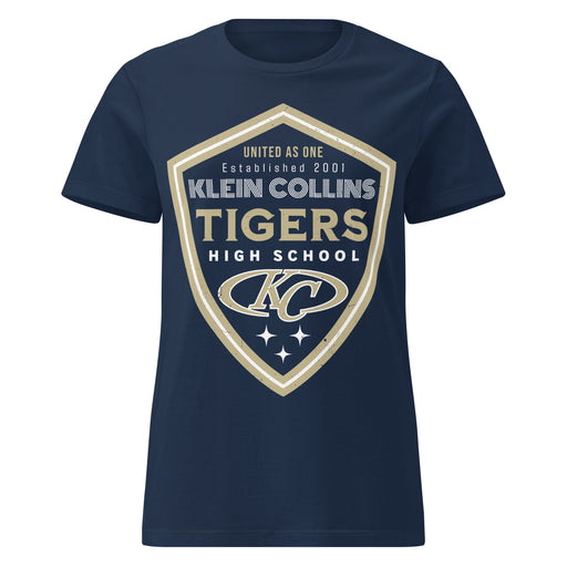 Klein Collins High School Tigers Women's Navy Blue SoftStyle T-shirt 225