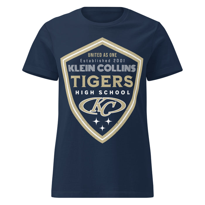 Klein Collins High School Tigers Women's Navy Blue SoftStyle T-shirt 225