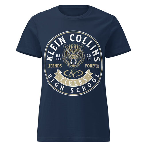 Klein Collins High School Tigers Women's Navy Blue SoftStyle T-shirt 215
