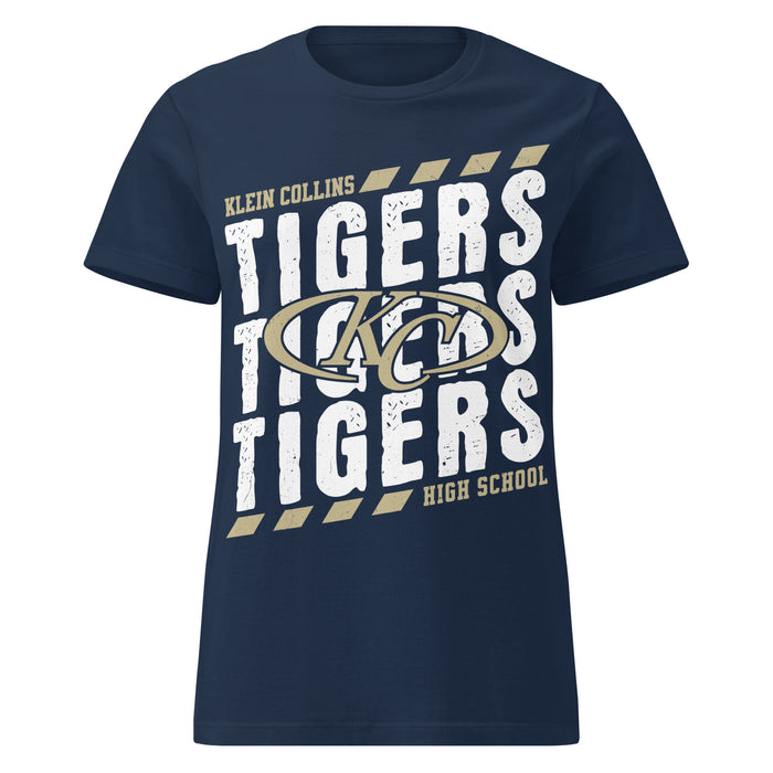 Klein Collins High School Tigers Women's Navy Blue SoftStyle T-shirt 223
