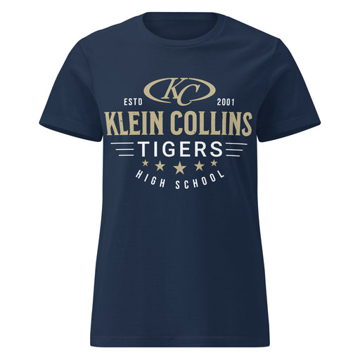 Klein Collins High School Tigers Women's Navy Blue SoftStyle T-shirt 217