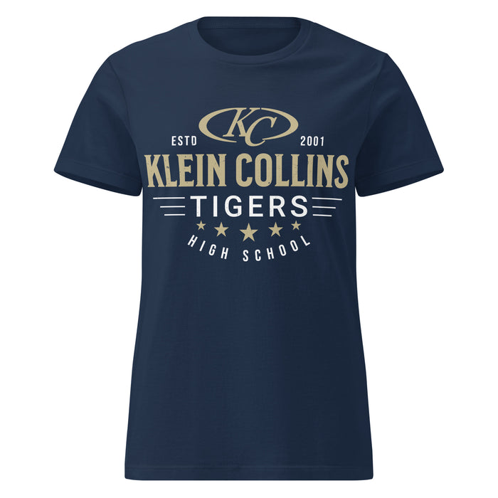 Klein Collins High School Tigers Women's Navy Blue SoftStyle T-shirt 217