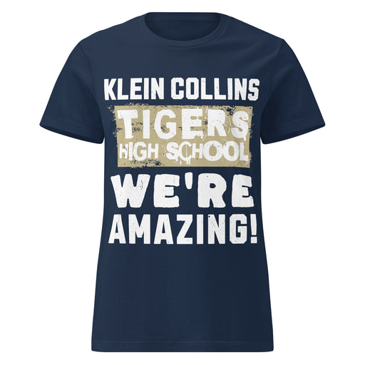 Klein Collins High School Tigers Women's Navy Blue SoftStyle T-shirt 231