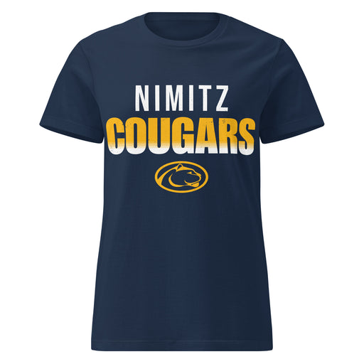 Nimitz High School Cougars Women's Navy Blue SoftStyle T-shirt 024