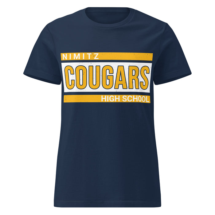 Nimitz High School Cougars Women's Navy Blue SoftStyle T-shirt 098