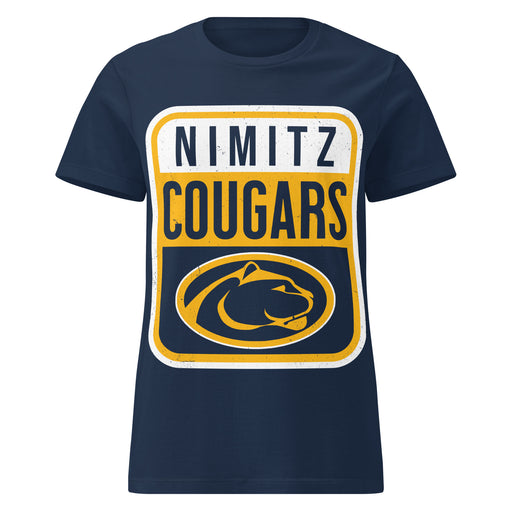 Nimitz High School Cougars Women's Navy Blue SoftStyle T-shirt 001