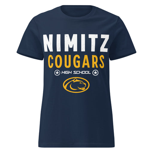 Nimitz High School Cougars Women's Navy Blue SoftStyle T-shirt 003