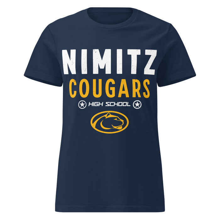 Nimitz High School Cougars Women's Navy Blue SoftStyle T-shirt 003