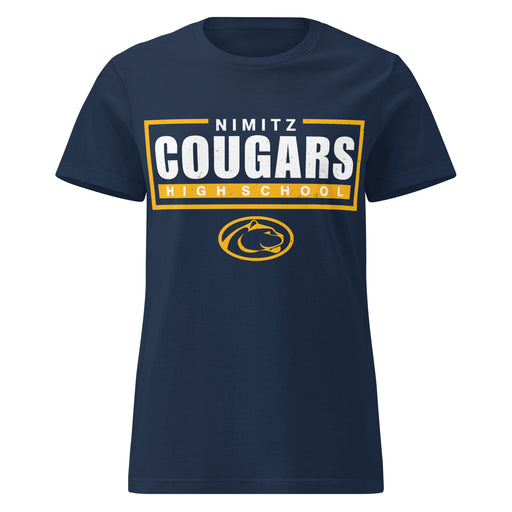 Nimitz High School Cougars Women's Navy Blue SoftStyle T-shirt 049