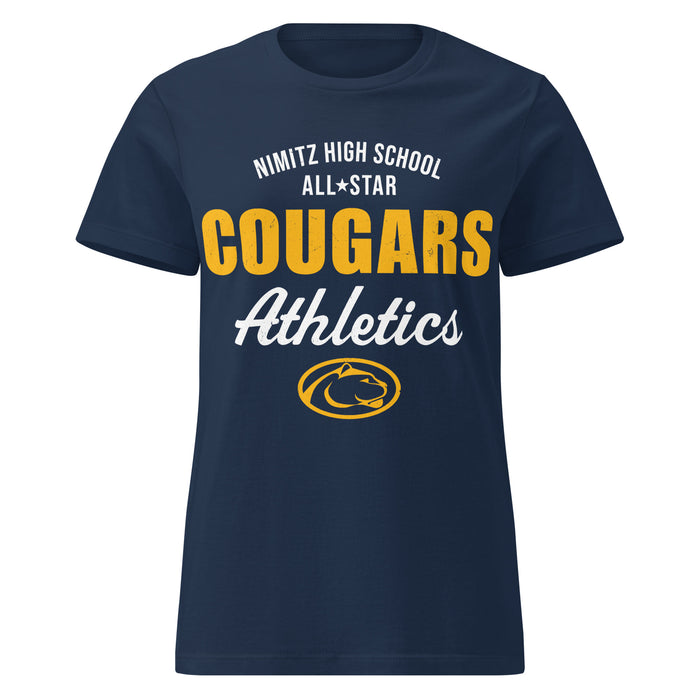 Nimitz High School Cougars Women's Navy Blue SoftStyle T-shirt 034