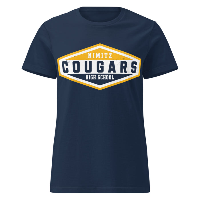 Nimitz High School Cougars Women's Navy Blue SoftStyle T-shirt 009