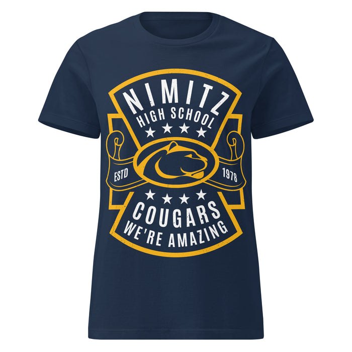 Nimitz High School Cougars Women's Navy Blue SoftStyle T-shirt 207