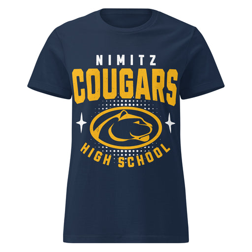 Nimitz High School Cougars Women's Navy Blue SoftStyle T-shirt 204