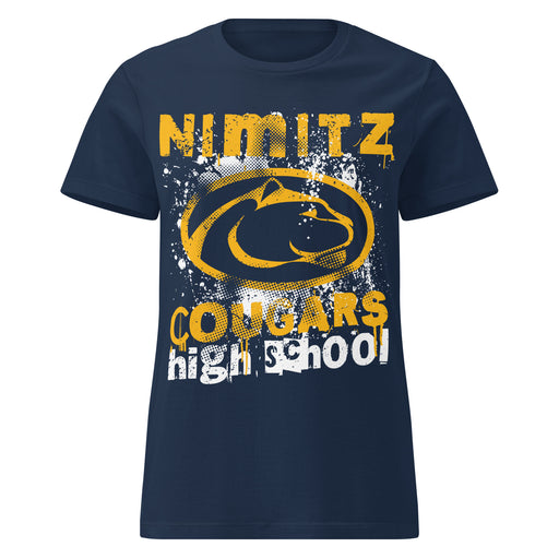 Nimitz High School Cougars Women's Navy Blue SoftStyle T-shirt 205