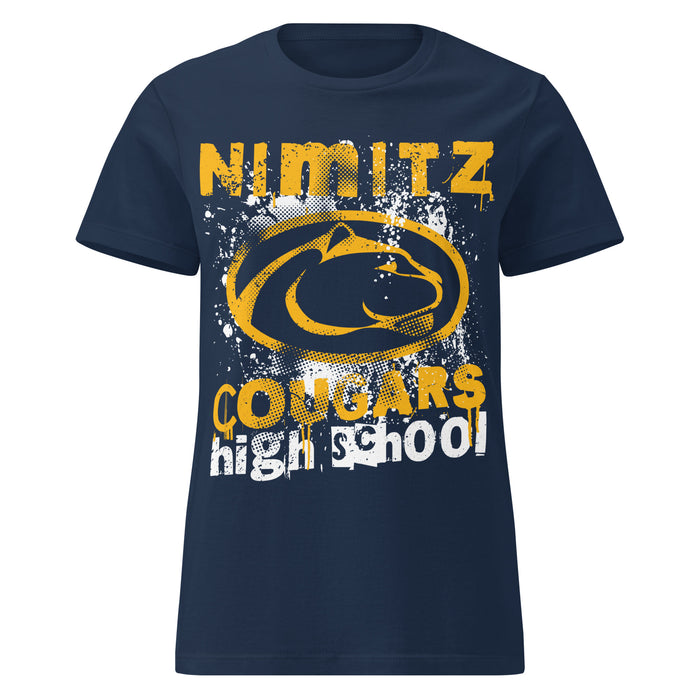 Nimitz High School Cougars Women's Navy Blue SoftStyle T-shirt 205