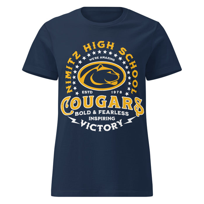 Nimitz High School Cougars Women's Navy Blue SoftStyle T-shirt 206